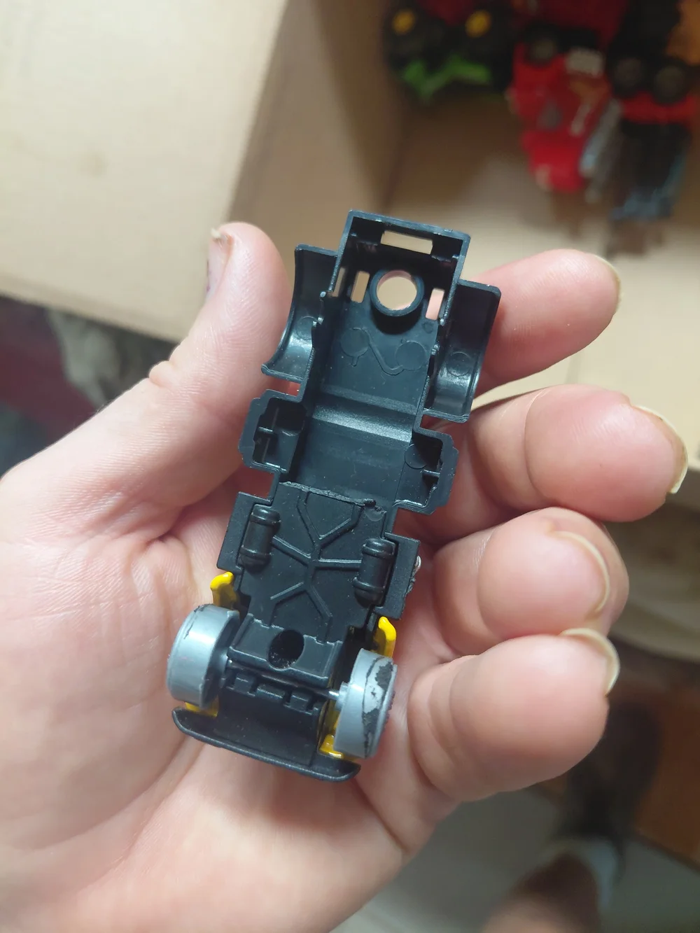 vintage Hot Wheels Twin Mill die-cast car from Mattel. 1969 missing right wheel